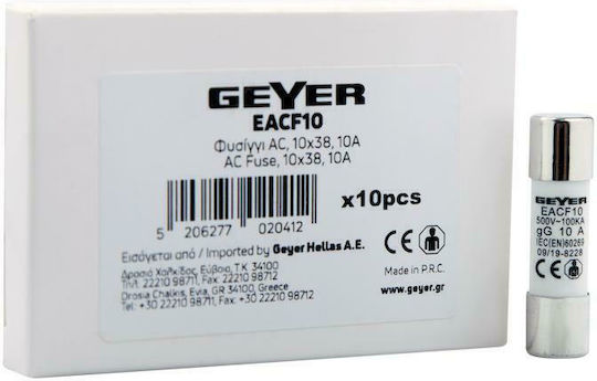 Geyer Φυσίγγια Κυλινδρικά AC 10x38mm 10Α