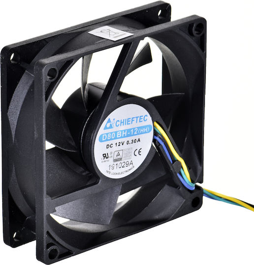 Chieftec AF-0825PWM Case Fan 80mm 2200rpm 36cfm Without LED Lighting and 4-Pin Connection