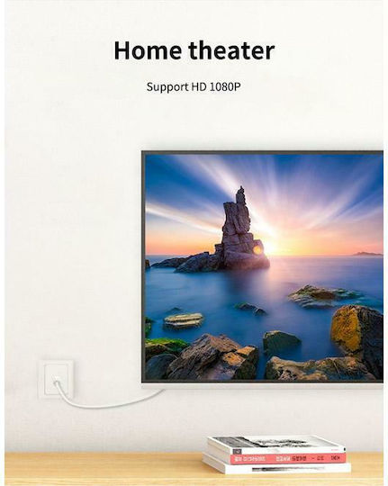 Cabletime Καλώδιο Κεραίας Coax male - Coax female Λευκό 2m