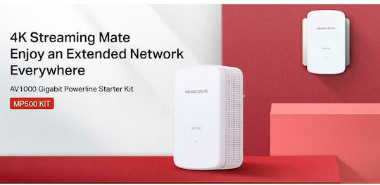 Mercusys MP500 KIT v1 Powerline Double Wired and 2 Gigabit Ethernet Ports