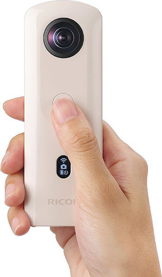 Ricoh Theta SC2 Action Camera Full HD (1080p) Λήψης 360° Υποβρύχια (με Θήκη) και Wi-Fi Μπεζ