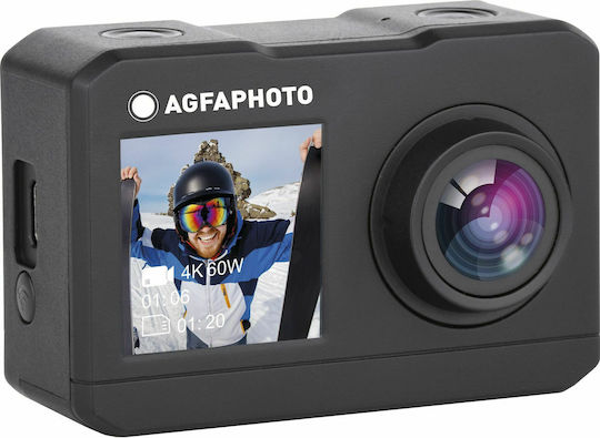 AgfaPhoto AC9000 Action Camera 4K Ultra HD Underwater (with Case) with Screen 2" and Wi-Fi Black