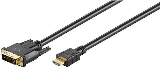 Goobay 51580 2m DVI-D male to HDMI male Cable Black (51580)