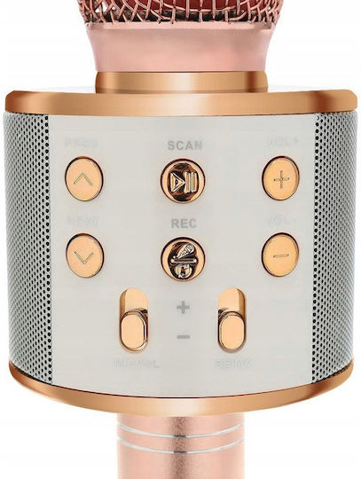 WSTER Μικρόφωνο Karaoke Ασύρματο WS-858 WS-858 Ροζ Χρυσό