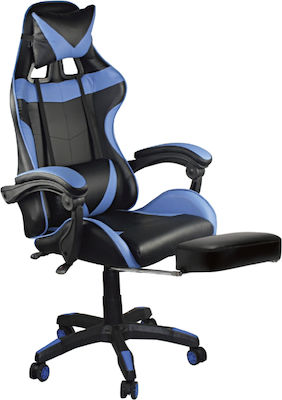 Woodwell BF7860 Artificial Leather Gaming Chair with Footrest Black / Blue