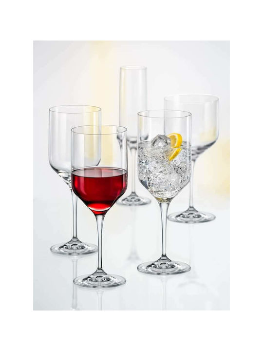 Bohemia Uma Set of Glasses for White and Red Wine made of Crystal Stemmed 330ml 6pcs