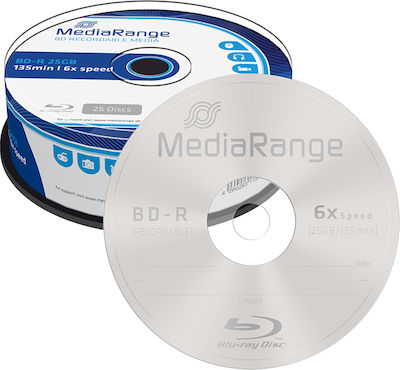 MediaRange Recordable BD-R 6x 25GB Cake Box 25pcs