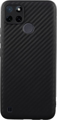 Volte-Tel Carbon Camera Protective Silicone Back Cover Black (Realme C21Y, C25Y)