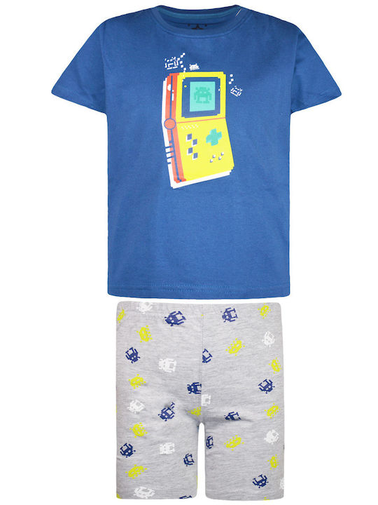 Energiers Παιδική Πιτζάμα Καλοκαιρινή Μπλε Game Boy