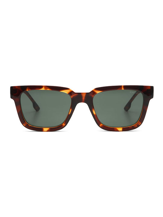 Komono Bobby Sonnenbrillen mit Havana Schildkröte Rahmen und Grün Linse KOM-S9001