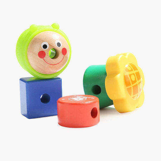 Top Bright Caterpillar Lacing Wooden Building Blocks For 1.5+ Years 20 Pieces