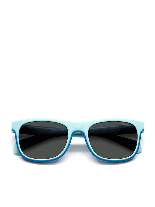 Polaroid Unbreakable Square Kids Sunglasses with Polarized Turquoise Lenses