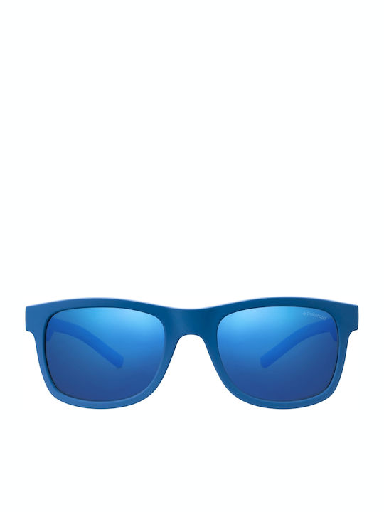 Polaroid Unbreakable Square Kids Sunglasses with Polarized Mirror Blue Lens