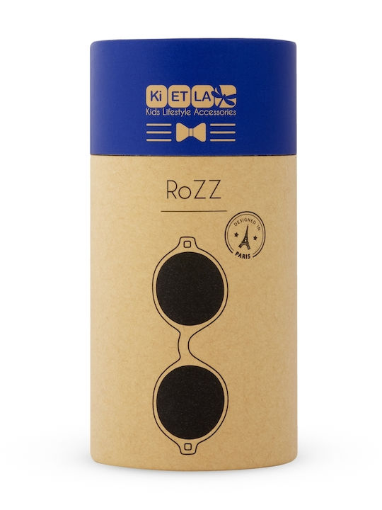 KiETLA Rozz Unbreakable Round Baby Kids Sunglasses with Mirror Lens Electric Blue for 1-2 Years