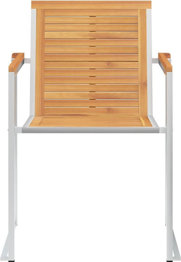 Scaun de exterior Lemn cu pernă Teak / Ανθρακί 4buc 60x56x85cm