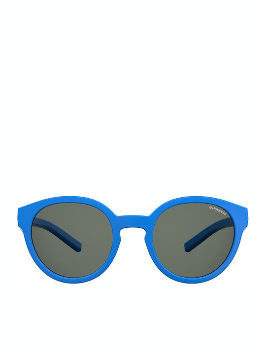 Polaroid Unbreakable Oval Kids Sunglasses with Polarized Mirror Blue Lens
