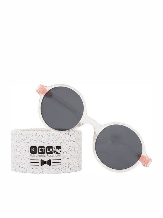 KiETLA Rozz Unbreakable Round Kids Sunglasses with Polarized Glitter Lens for 4-6 Years
