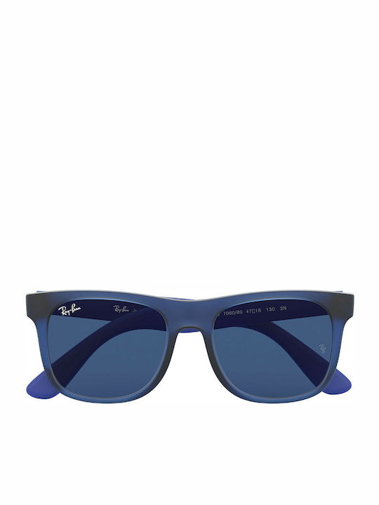Ray Ban Άθραυστα Τετράγωνα Παιδικά Γυαλιά Ηλίου Μπλε για 9-12 Ετών