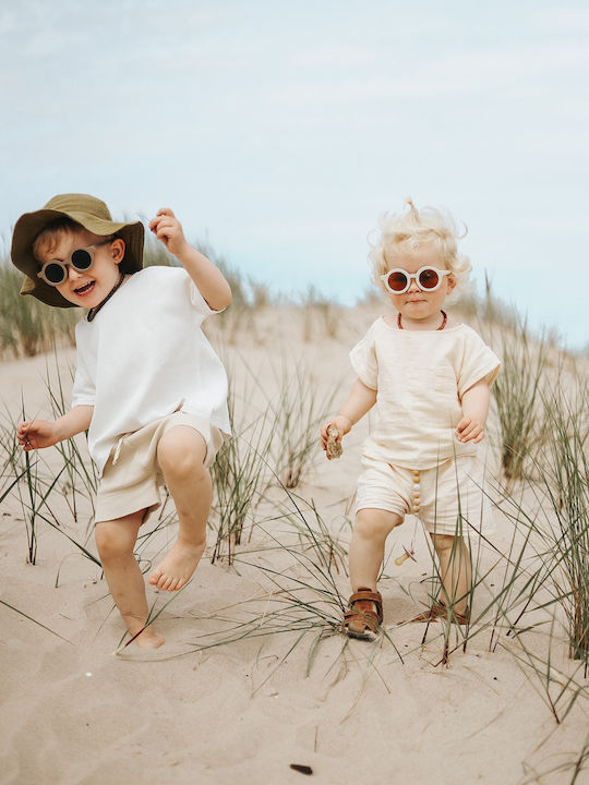 Grech & Co Sustainable Kids Round Kids Sunglasses Stone
