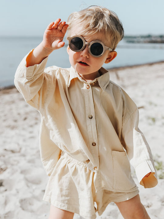 Grech & Co Sustainable Kids Round Kids Sunglasses Stone