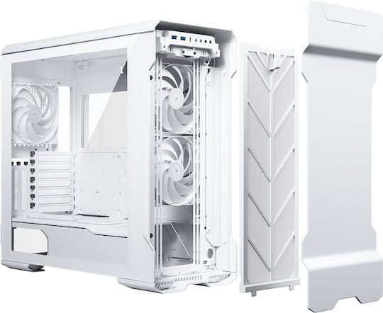 Phanteks Enthoo Evolv X Glass Gaming Midi-Turm Computergehäuse mit Seitenfenster und RGB-Beleuchtung Weiß