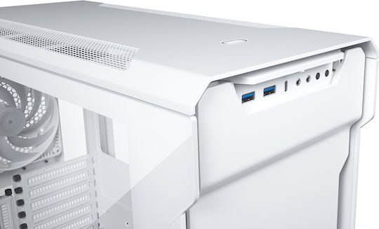 Phanteks Enthoo Evolv X Glass Gaming Midi-Turm Computergehäuse mit Seitenfenster und RGB-Beleuchtung Weiß