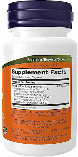 Now Foods Acidophilus 4X6 Пробиотици 60 вегетариански капсули