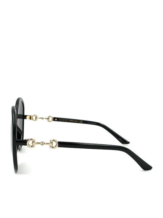 Gucci Damentag Sonnenbrille mit Schwarzem Horn umrandetem Rahmen und Grauen Gläser GG0889S 001