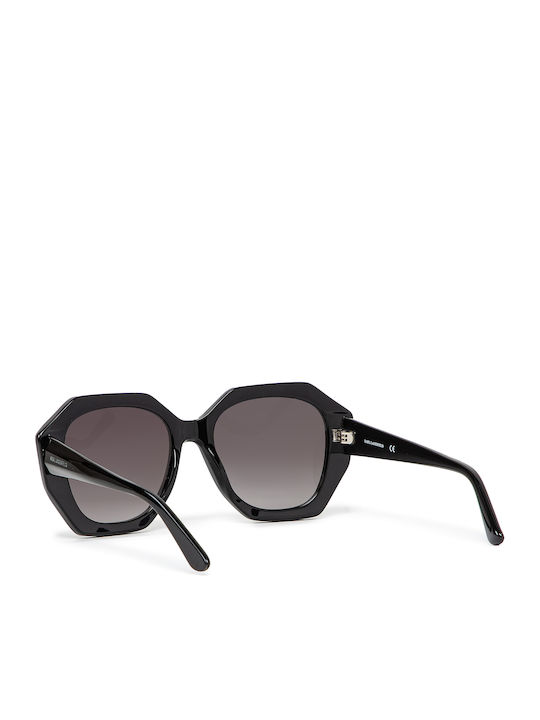 Karl Lagerfeld Women's Sunglasses with Black Plastic Frame and Black Gradient Lens KL6012S-001