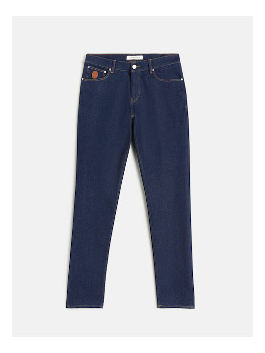 Ανδρικό Παντελόνι Τζιν με Slim Tapered Εφαρμογή Navy Μπλε