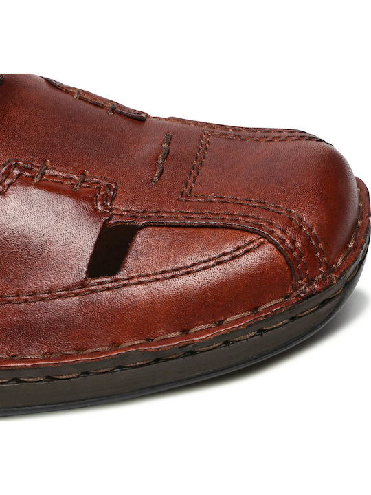 Leder Herrensandalen in Braun Farbe