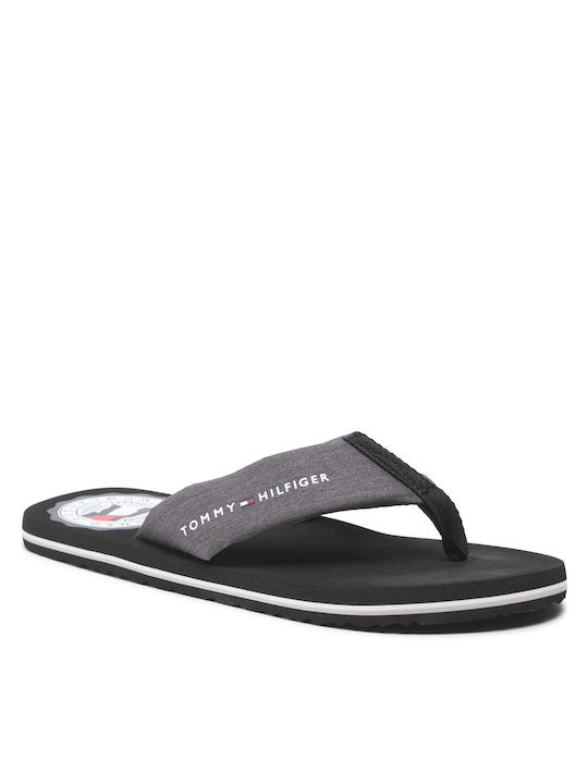 Tommy Hilfiger Recycled Chambray Men's Flip Flops Gray