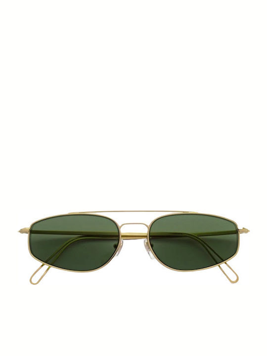 Retrosuperfuture Tema Sunglasses Χρυσά with Metal Frame & Green Lens