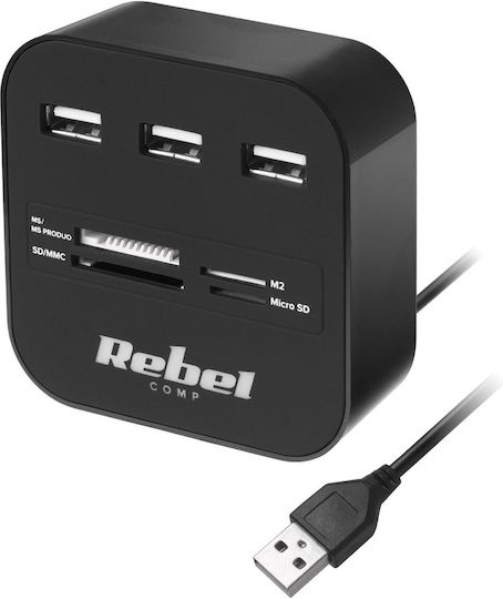 Rebel Hub 3 Θυρών USB 2.0 με σύνδεση USB-A