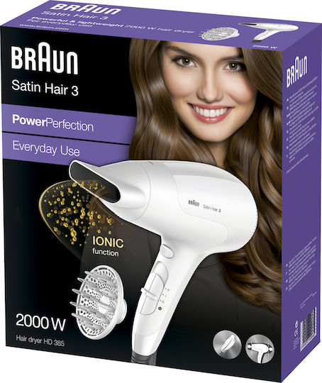 Braun Satin Hair 3 PowerPerfection Profesional Uscător de Păr cu Difuzor 2000W