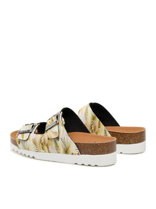 Greeny Mule 2.0 Γυναικεία Ανατομικά Σανδάλια Flatforms Μπεζ