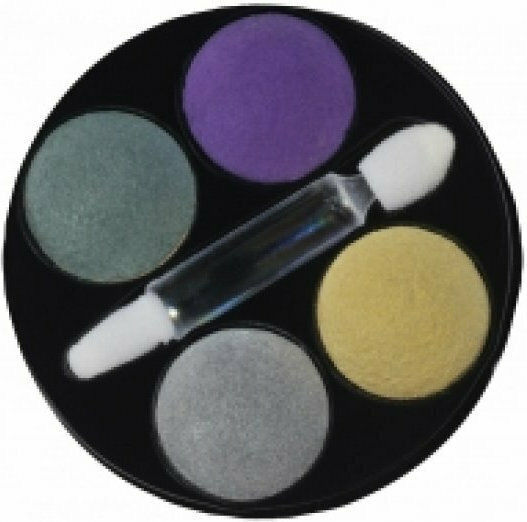MD Professionnel Baked Range Wet Dry Quadruplex Палитра с Сенки за Очите в Пресована Пудра Форма
