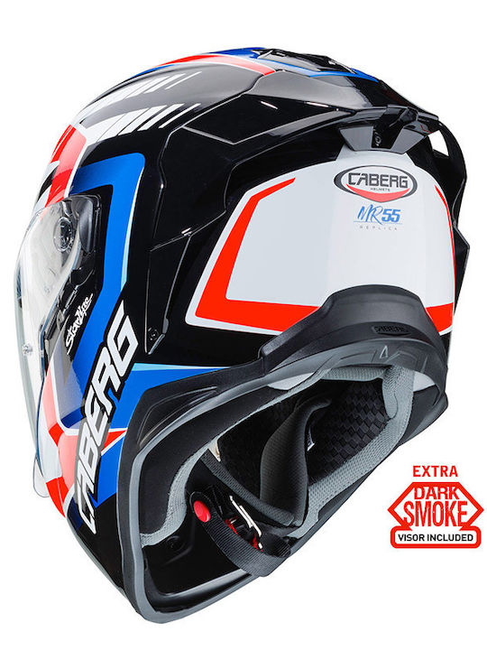 Caberg Drift Evo MR55 White/Red/Blue Κράνος Μηχανής Full Face 1390gr με Pinlock και Sunvisor