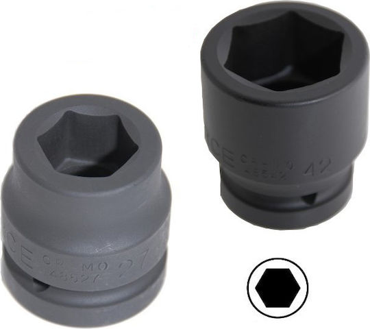 Force Socket Pneumatic Hex with Square Drive 3/4" Diameter 31mm