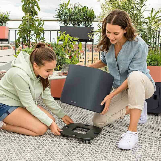 Lechuza Pila Self-watering Pot Plastic Slate Grey 35x35x32.5cm.