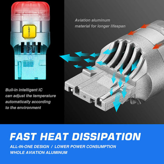 NovSight Lamps Car & Motorcycle T20 LED 6500K Cold White 12V 9W 2pcs