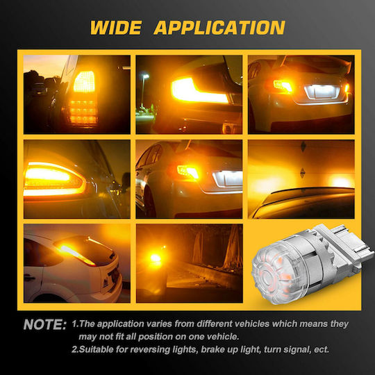 NovSight Lamps Car & Motorcycle T25 LED 3500K Warm White 12V 9W 2pcs