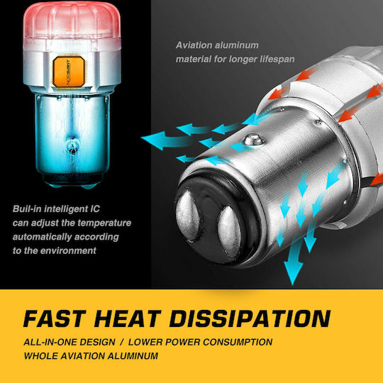 NovSight Lamps Car & Motorcycle P21/5W-BAY15D-1157 LED 6500K Cold White 12V 9W 2pcs
