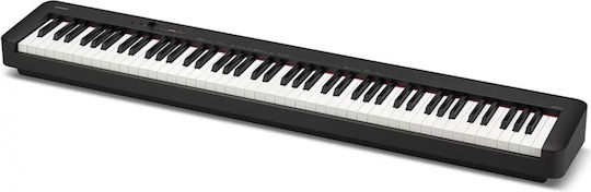 Casio Electric Stage Piano CDP-S110 With Stand And Power Supply Set with 88 Weighted Keys Built-in Speakers and Connection with Headphones and Computer Black