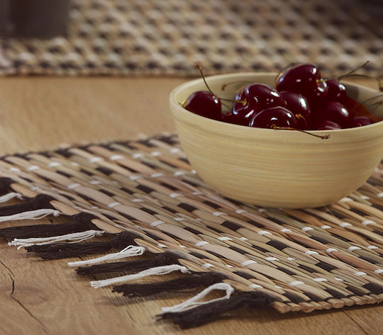 Nef-Nef Homeware Ράνερ Straw Natural / Black 45x150εκ.