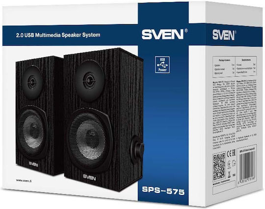 Sven SPS-575 Difuzoare de Calculator 2.0 cu Putere 6W în Negru Culoare
