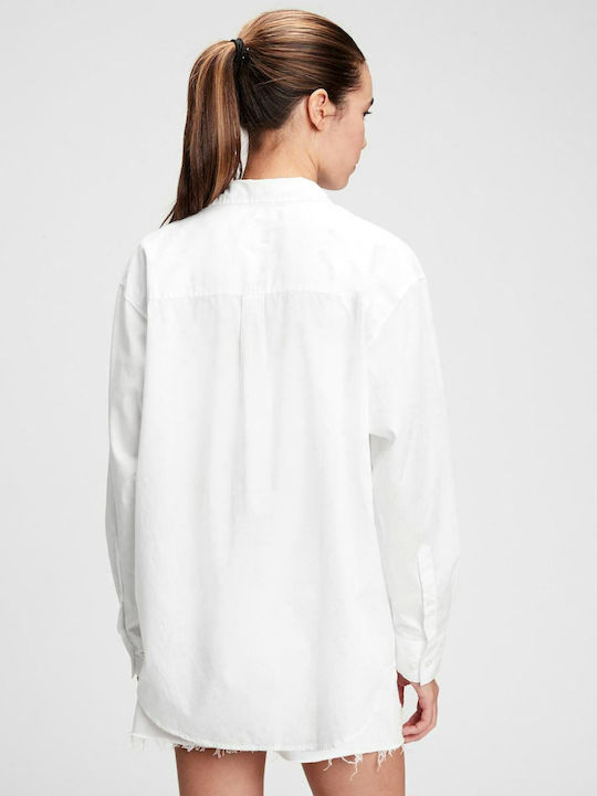 GAP Women's Monochrome Long Sleeve Shirt White