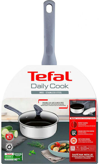 Tefal Daily Cook За сотиране С капачка от Неръждаема Стомана 24см