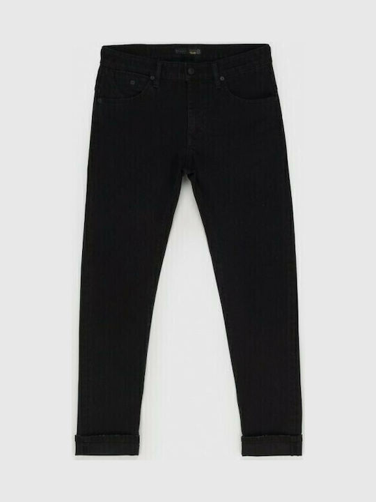 Flexy Men's Jeans Pants Cropped with Skinny Fit Black