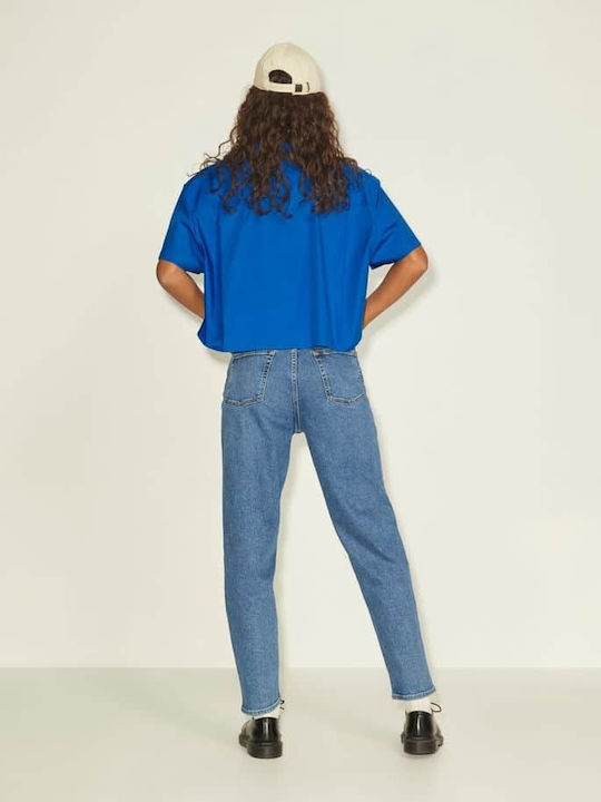 Jack & Jones Women's Monochrome Short Sleeve Shirt Blue